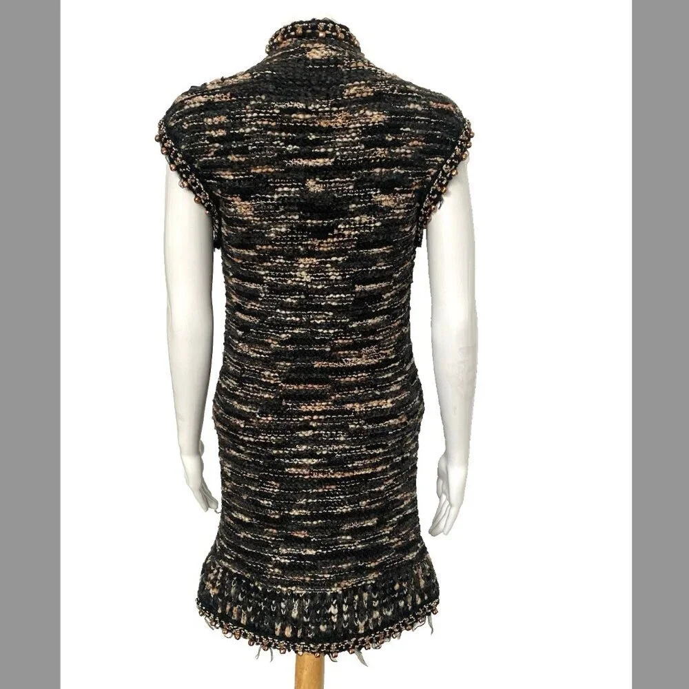 RARE Vintage Pre Fall 2004 CHANEL 04A Knit FR-36/38 Beaded Wool Sweater Dress